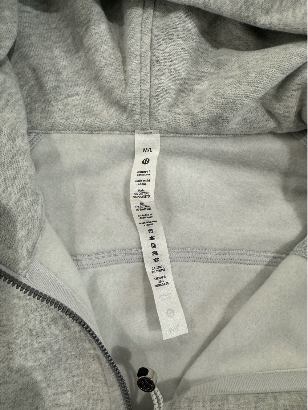 lululemon Scuba Oversized Half-Zip Hoodie M/L – Heathered Light Gray – NWT - Picture 4 of 5